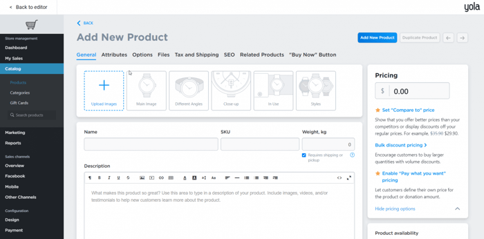 Yola vs Wix: Wix online store