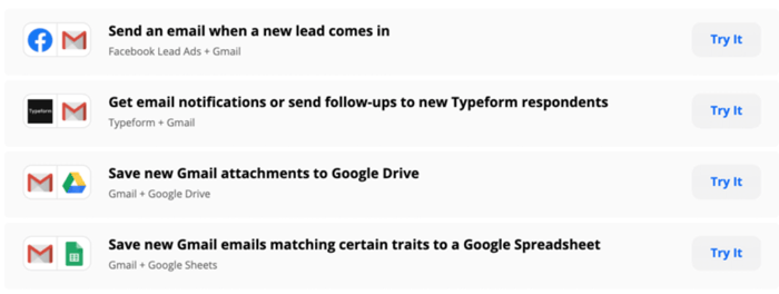 Zapier zaps