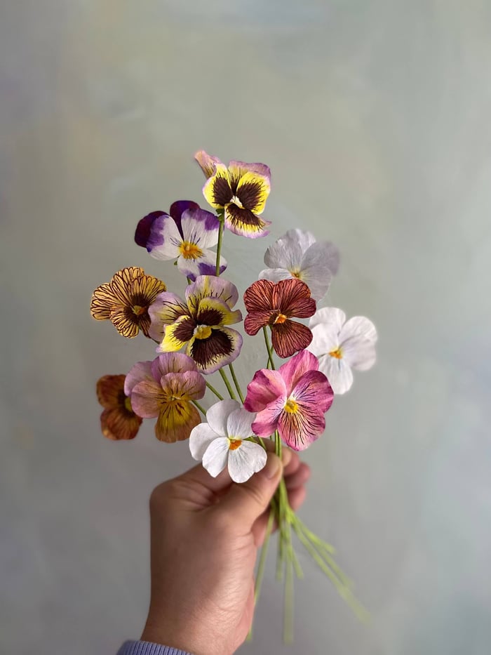 Crepe Paper Pansy: Reimagining Pansies with Colour and Crepe Paper