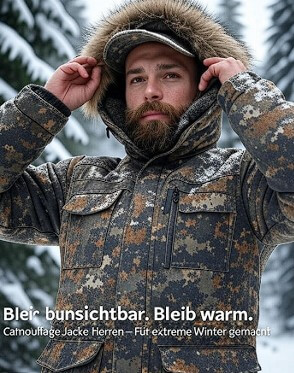 Camouflage Jacke Herren Winter