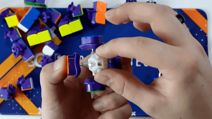Installing half of the center magnets
