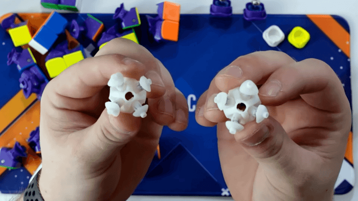 Two halves of the core magnet kit