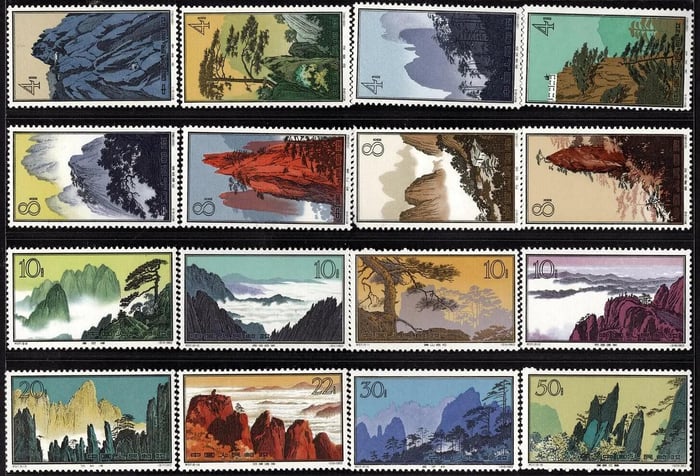 Chine série de timbres paysages 1963