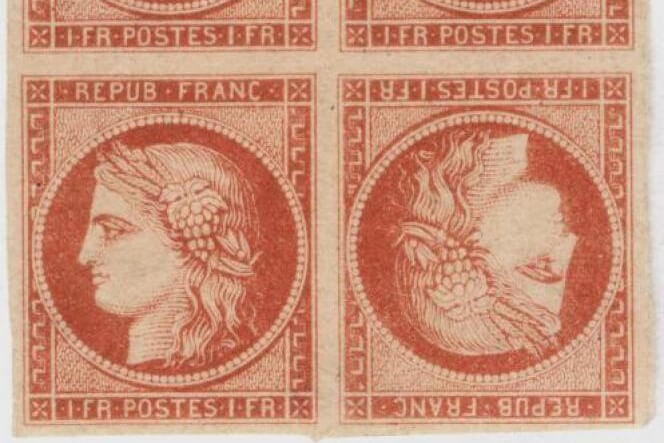 tête-bêche 1 franc vermillon