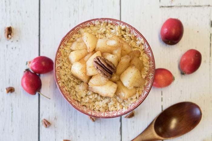 Gruau aux pommes chaudes