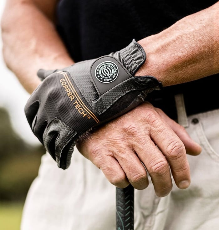 Copper Tech Black Golf Gloves