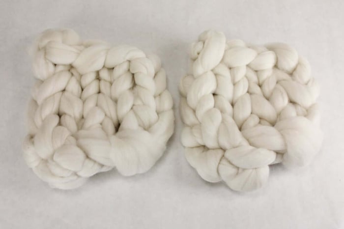 Merino roving swatches
