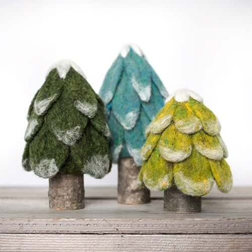 Sculpting With Wool Needle Felting Kit - Evergreen Trees
