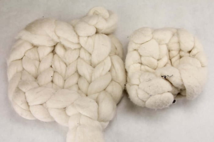 Roving swatch laundered