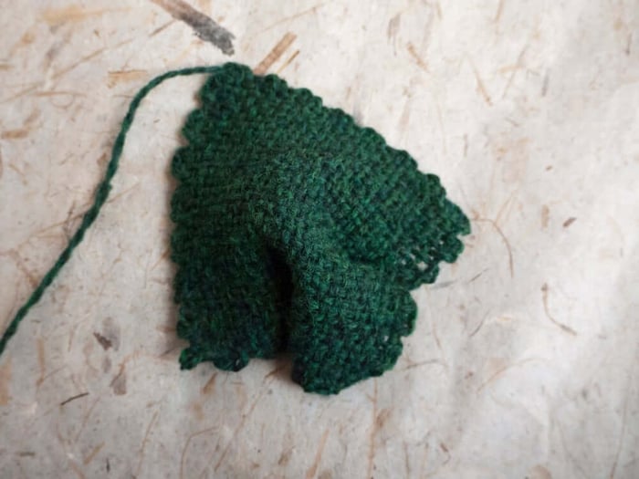 Your green square with the two folds