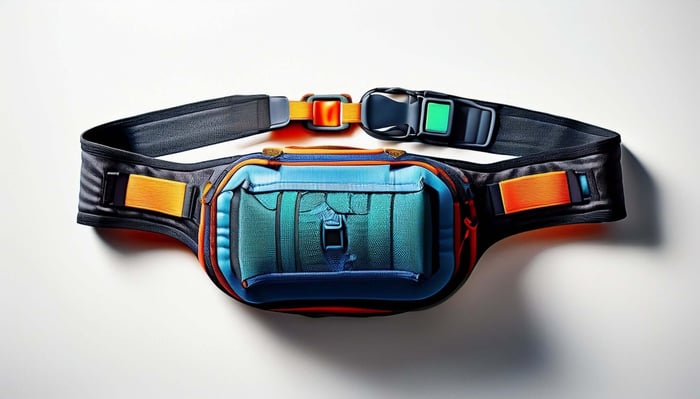 Hydration running belt with water bottles worn around the waist, showcasing practical accessories for runners