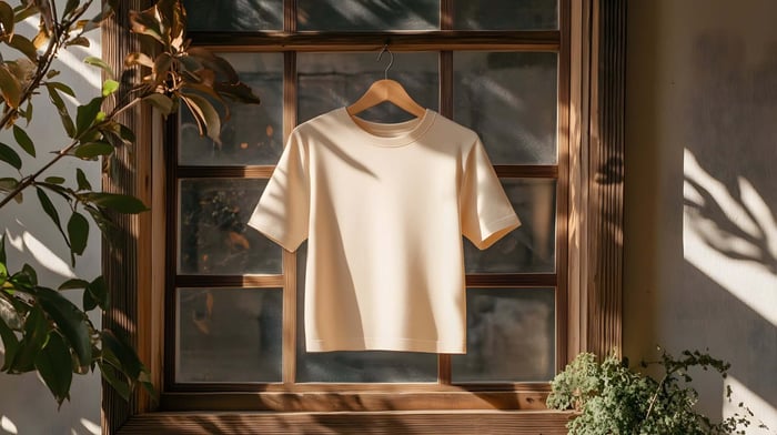 Minimalist Lyocell T-shirt made from soft, breathable TENCEL™ Lyocell fabric showing gentle stretch and premium drape.