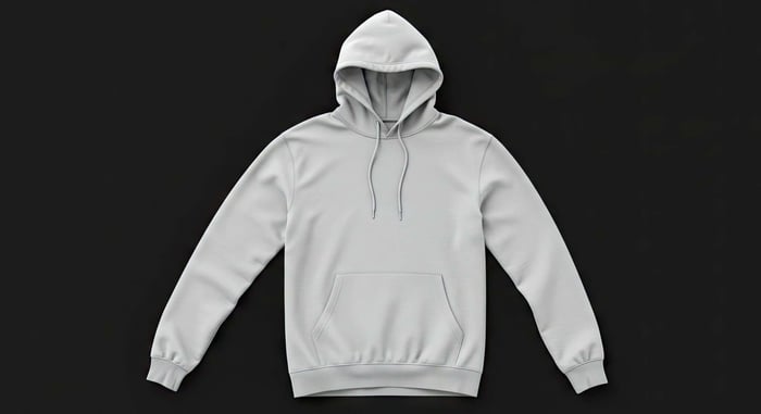 Flat lay of a TENCEL hoodie showing lightweight and breathable fabric texture