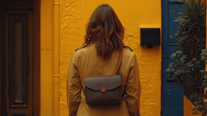 Millennial-style crossbody bag in minimalist, sustainable streetwear design.