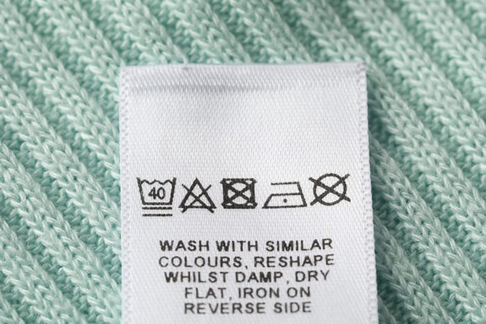 Clothing care essentials including fabric shaver, lint brush, and gentle detergent to extend garment life.