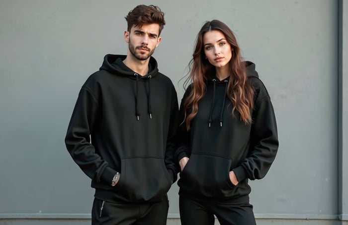 Minimalist sustainable hoodie from a non-fast fashion brand, styled for a clean streetwear look.