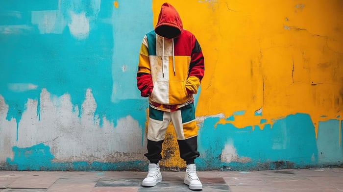 Eco-friendly streetwear outfit featuring sustainable materials and minimalist design from small clothing brands