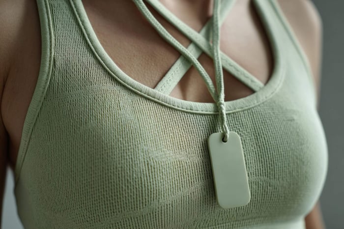 Close-up of sustainable fabric used in eco-friendly activewear, showing soft texture and breathable weave made from renewable fibers like TENCEL™ Lyocell.