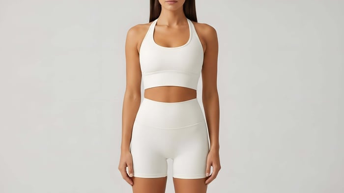 Minimalist activewear set featuring ladies workout bottoms designed for comfort and performance