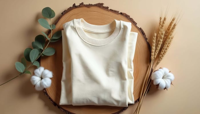 Folded Tencel tee made from soft and breathable Tencel fabric for sustainable everyday wear
