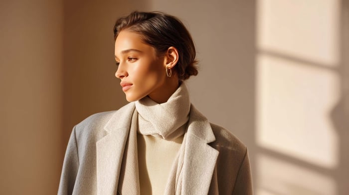 Minimalist outfit featuring breathable Tencel pants styled with a clean, modern aesthetic for sustainable everyday wear