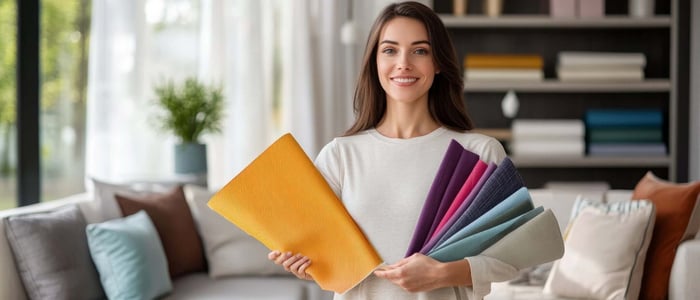 Young designer holding a TENCEL™ garment made with soft, breathable, and sustainable fabric