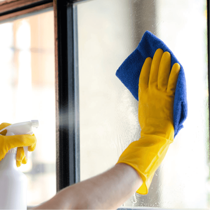 Glass restored to clarity after Restore All treatment