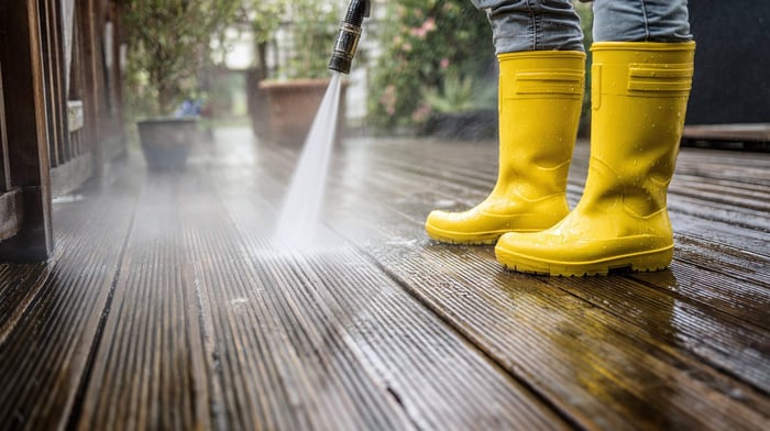 clean and restore wood deck and fences