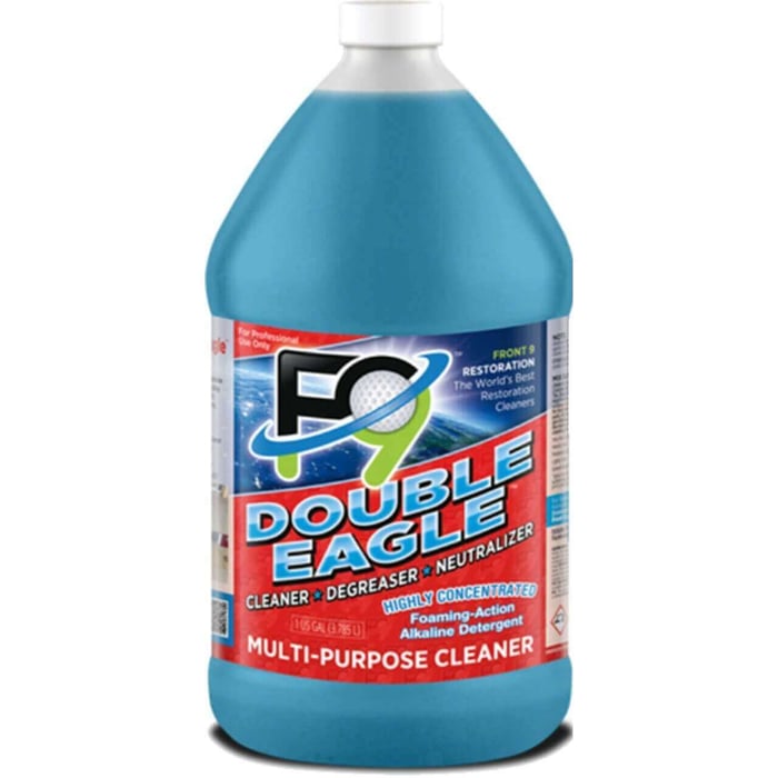 F9 Double Eagle heavy-duty concrete degreaser gallon jug
