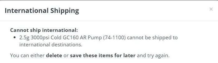 Shipping restriction notice — US only, no international