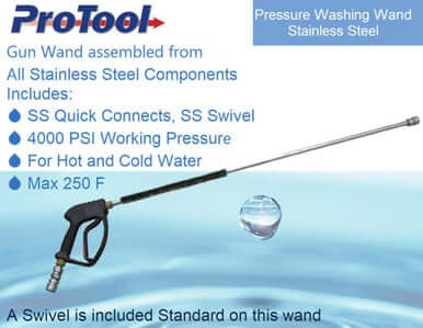 ProTool Gun with 36in SS Lance, SS Quick Connects and SS Swivel