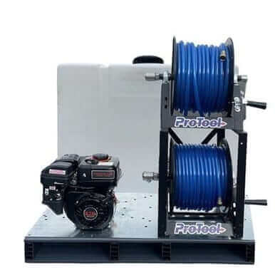 Solar Skid + Rotary Brush Water Powered