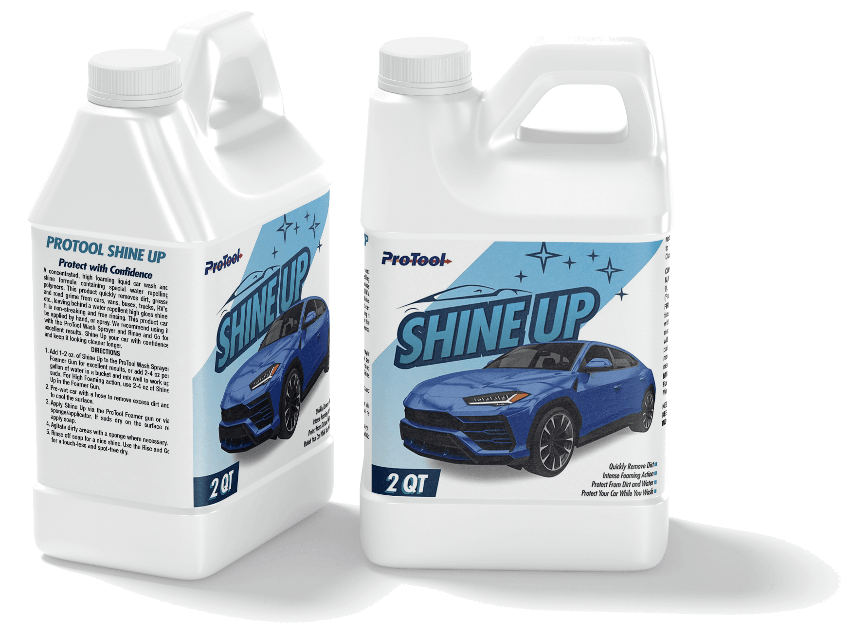 ProTool Shine Up car wash and shine formula bottle — water-repelling polymer soap