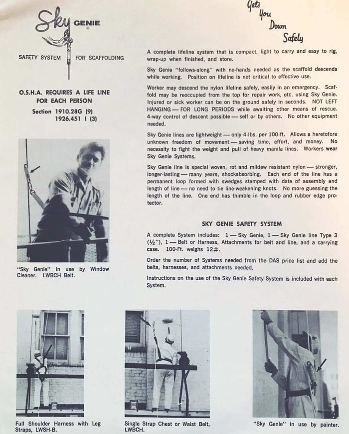 Early Sky Genie descent control device used for high-rise window cleaning