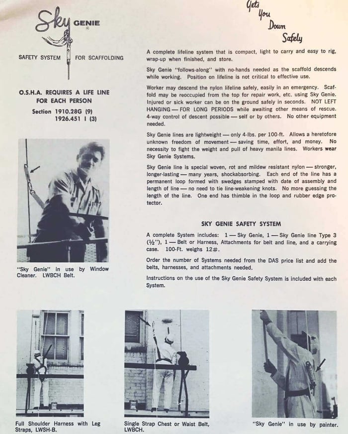 Early Sky Genie descent control device used for high-rise window cleaning