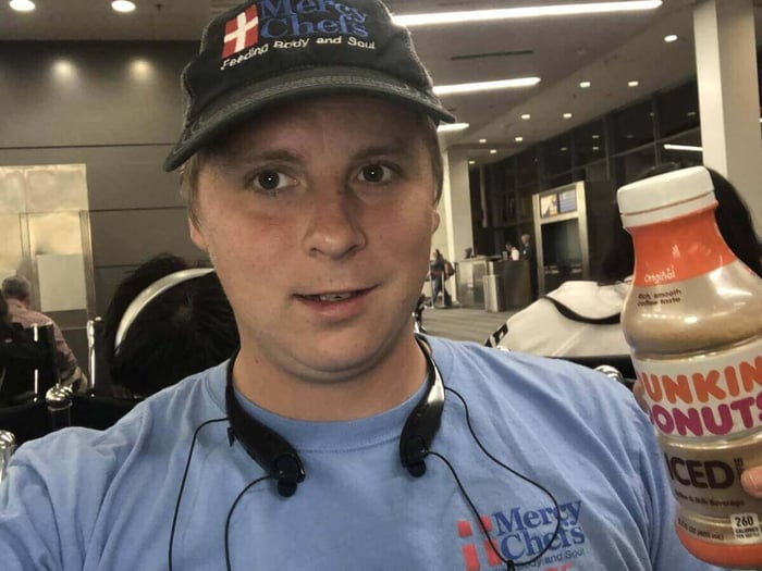 Dustin Force heading to volunteer with Mercy Chefs after a hurricane