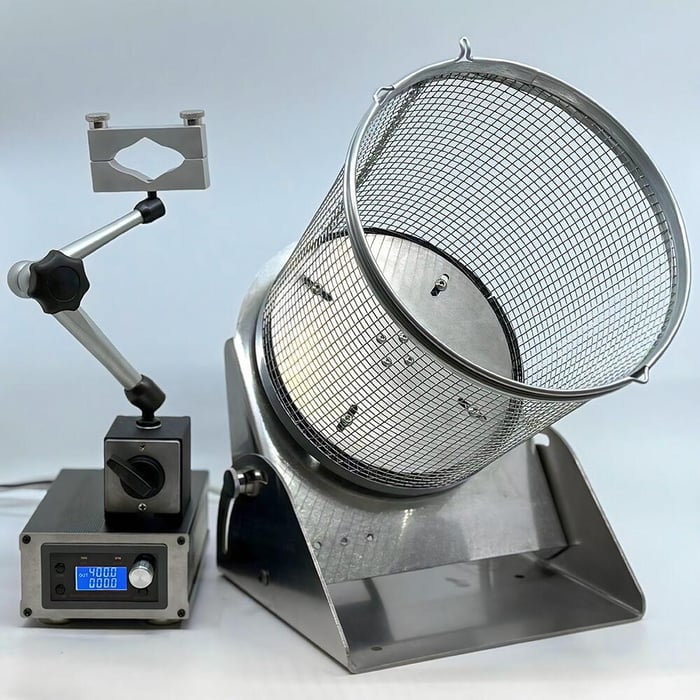 AUTOMATIC TUMBLE BASKET FOR SAND & BEAD-BLASTING