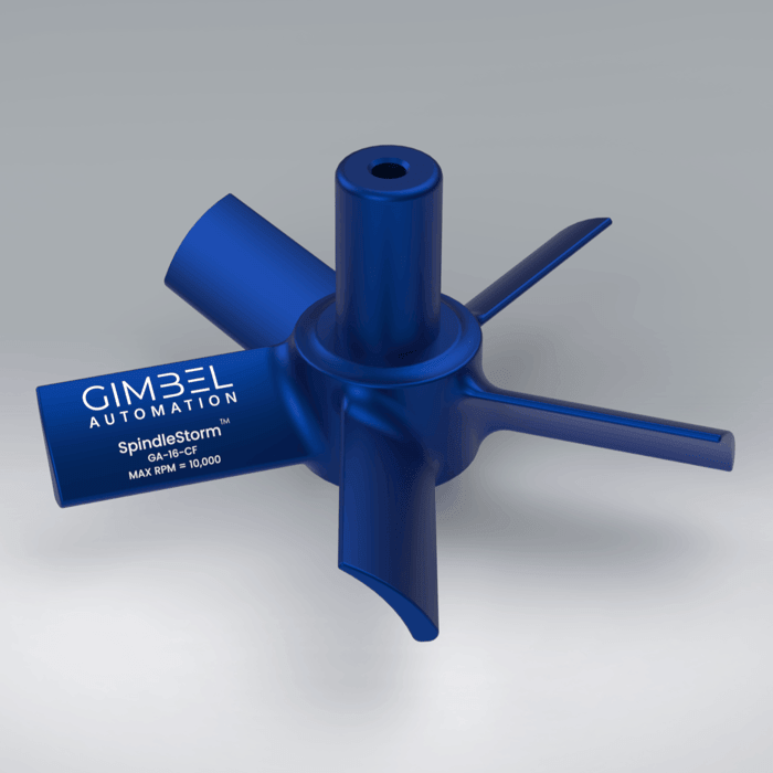 SpindleStorm solid billet aluminum CNC chip fan - machined from 6061-T6, no folding blades