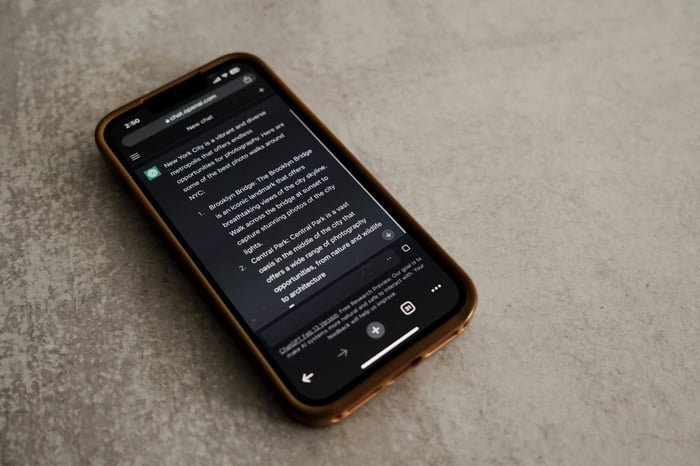 magnifying glass hovering over a network of interconnected local news and government websites representing AI citation analysis