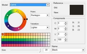 CMYK color model wheel used in color printing