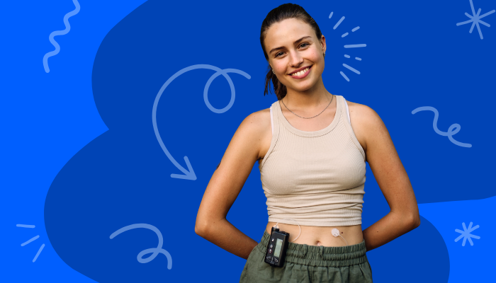 Insulin Pumps for Diabetes Type 1 worn by young woman