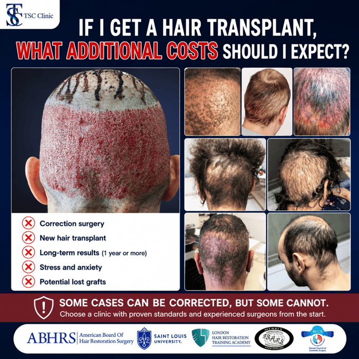 If I get a hair transplant, what additional costs should I expect?