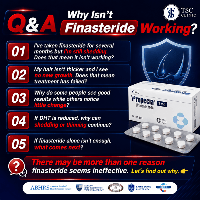 Why Isn’t Finasteride Working? There may be more than one reason finasteride seems ineffective.