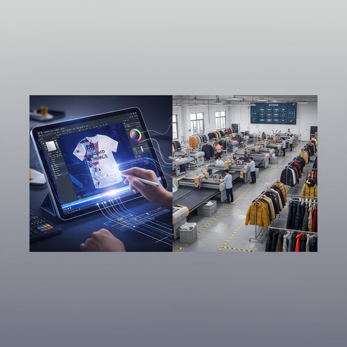 Linking design software to factory processes for reliable apparel output