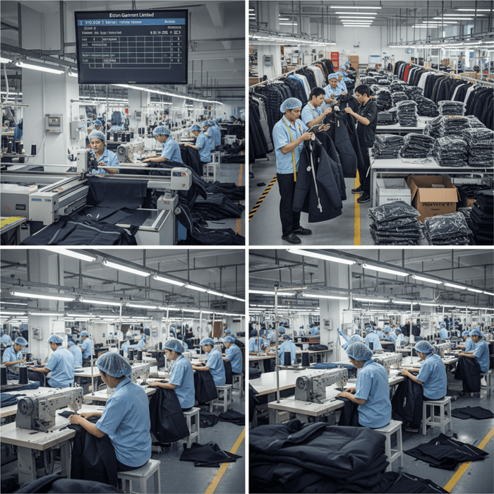 Eton Garment Limited factory floor with outerwear line setup