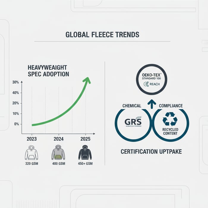 Workflow diagram concept of brief, lab dips, proto, PP, bulk, AQL, and shipment steps