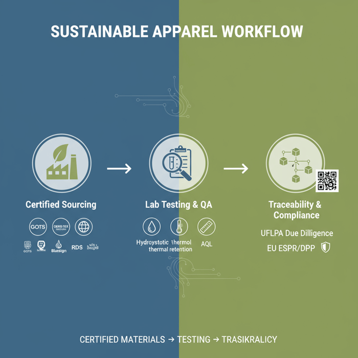 Workflow from certified sourcing through testing and traceability