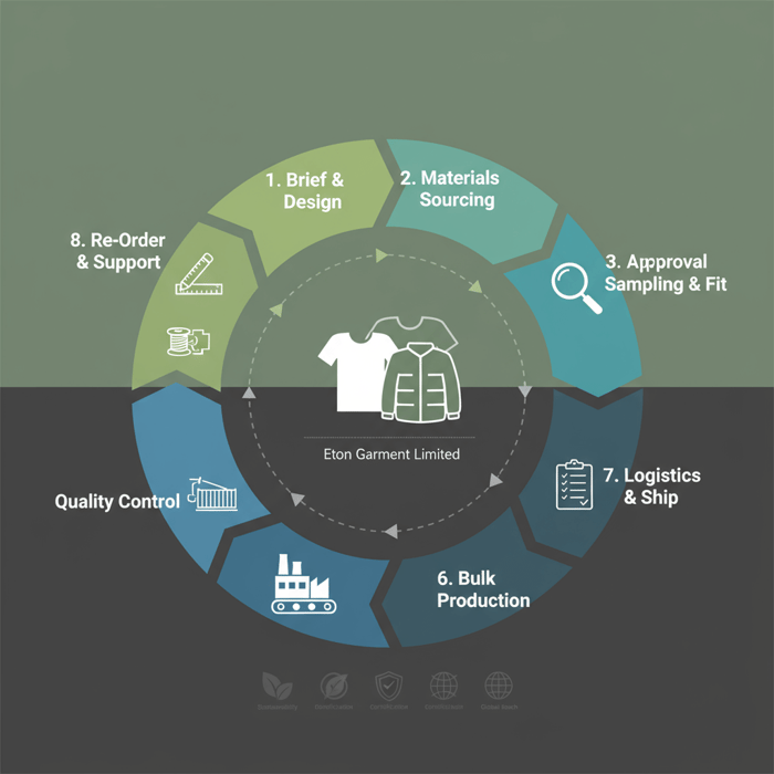 Step-by-step apparel OEM workflow