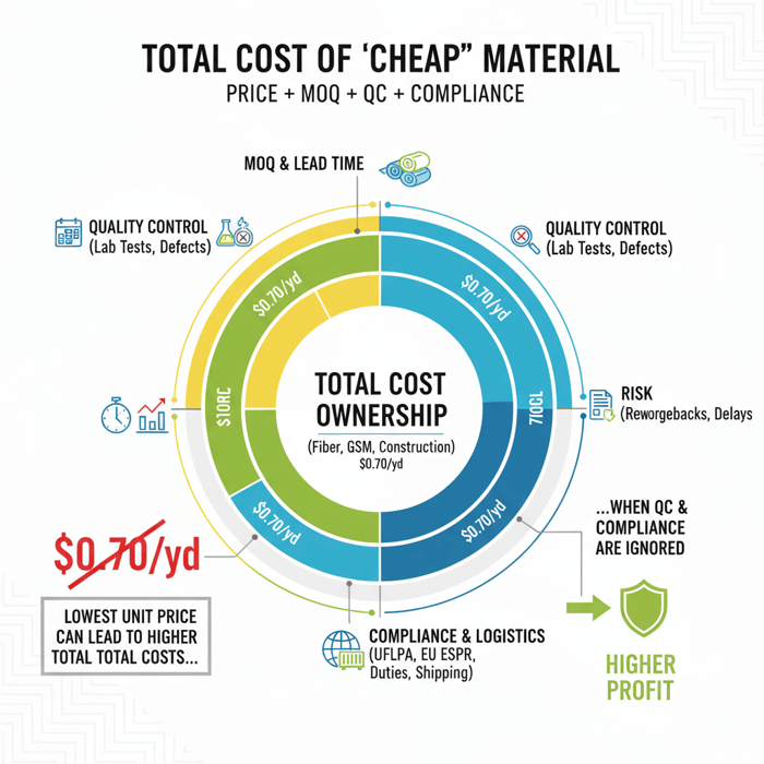 Infographic breaking down total cost drivers versus unit price alone