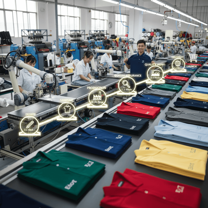 Line chart of polo manufacturing trends 2021-2024